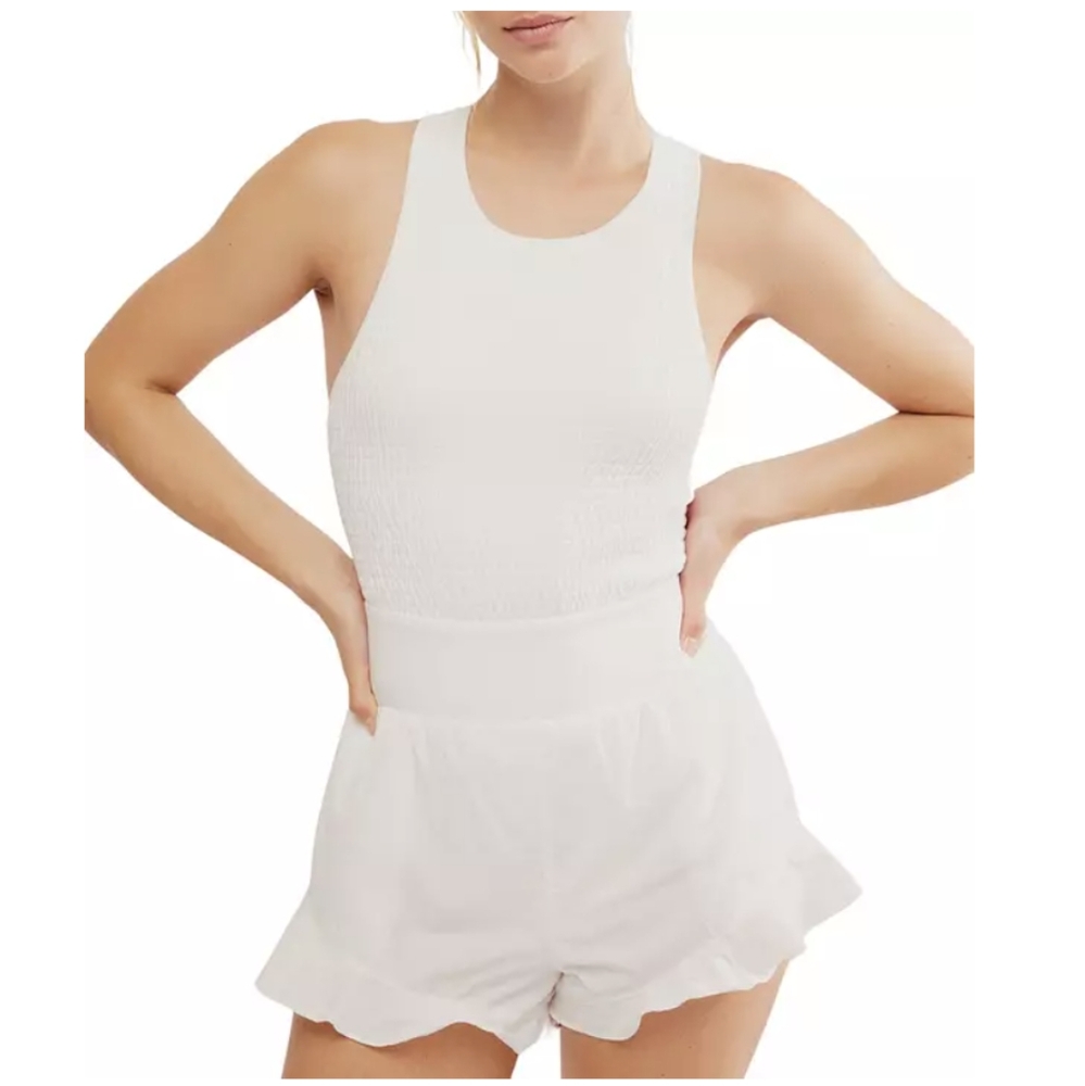 Free People Movement Women's Breathless Shortsie in White Size Small